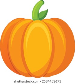 Um design vetor de Halloween de abóbora brincalhão, mostrando um jack-o'-lanterna esculpida com detalhes afiados e cores vibrantes, perfeito para projetos assustadores e festivos.