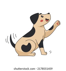 playful puppy icon. Cartoon playful dog vector