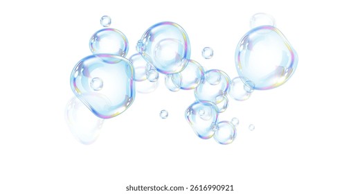 Playful Rainbow Soap Bubbles PNG Graphic for Fun and Kids Themes