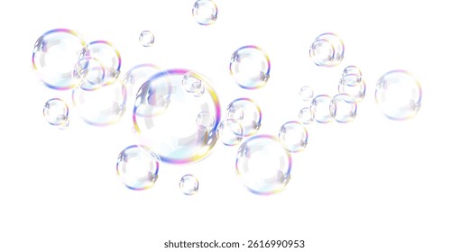 Playful Rainbow Soap Bubbles PNG Graphic for Fun and Kids Themes