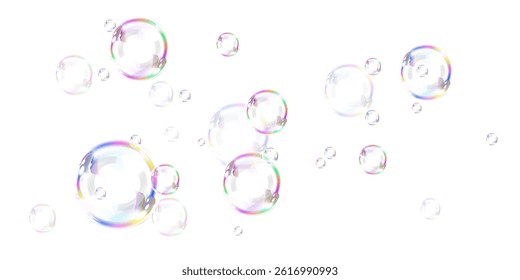 Playful Rainbow Soap Bubbles PNG Graphic for Fun and Kids Themes