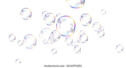 Playful Rainbow Soap Bubbles PNG Graphic for Fun and Kids Themes