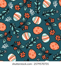 Playful Red and Green Palette Easter Pattern. Ideal for Easter-themed crafts, greeting cards, digital wallpapers, and spring festival decor.perfect for adding a playful and elegant touch