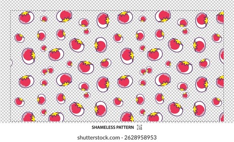 Playful Red Tomato Simple Seamless Pattern Design