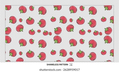 Playful Red Tomato Simple Seamless Pattern Design