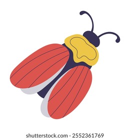 Playful Red and Yellow Bug Illustration