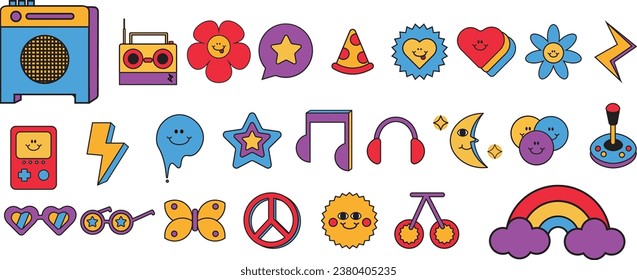 Playful Retro 70s 80s Sticker Graphic 2