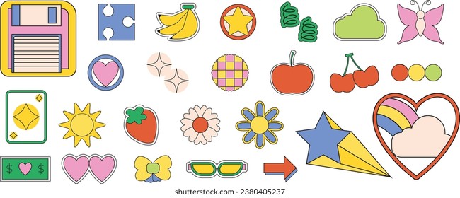 Playful Retro 70s 80s Sticker Graphic 1