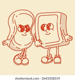 Playful retro soap mascot with big smile. Cute, clean vintage style vector illustration perfect for hygiene product branding