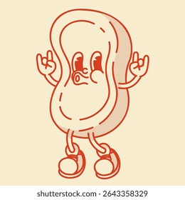 Playful retro soap mascot with big smile. Cute, clean vintage style vector illustration perfect for hygiene product branding