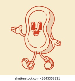 Playful retro soap mascot with big smile. Cute, clean  vintage style vector illustration perfect for hygiene product branding