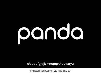 Playful rounded panda alphabet display font vector. Modern cute typography style