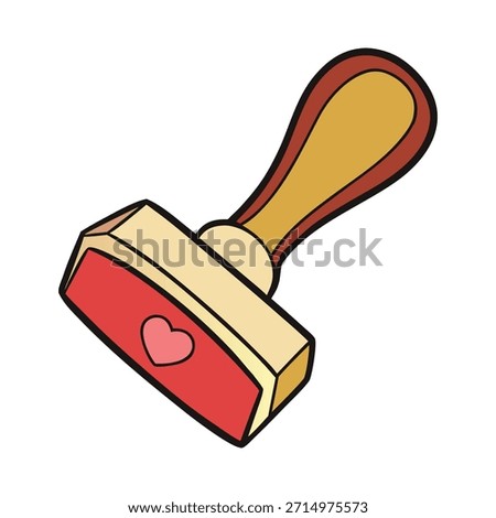 A playful rubber stamp imprint shaped like a heart, perfect for adding a touch of love and charm to cards, letters, crafts, or creative projects.
