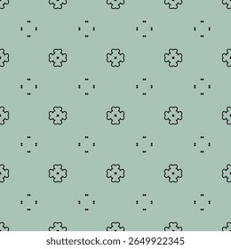 Silhuetas de flor espalhadas divertidas com acentos pontilhados fundo sage papel de parede verde. Rendas como flores pontilhadas no fundo verde macio padrão sem costura.
