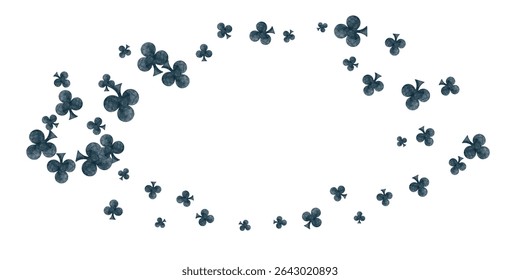 Playful scattering of watercolor card suits hearts, diamonds, spades, clubs on white, perfect for gaming, luck, or celebration designs.