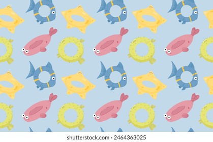 Playful Sea Fish and Floats Pattern