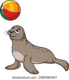 Playful sea lion vector illustration