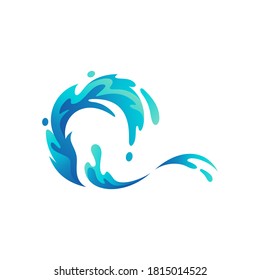 diseño de logotipo de salpicaduras de mar juguetón