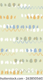 A playful and seamless egg pattern background featuring illustrated eggs in a fun and cartoon style. Perfect for use in food packaging, kitchen decor, children’s products, textile design, and Easter-t