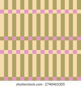 Playful seamless gingham-style grid pattern with vertical and horizontal stripes. Bold yet soft abstract texture with a picnic-tablecloth feel, perfect for textiles, wrapping paper, and digital backgrounds. Modern geometric background in a beautiful color palette
