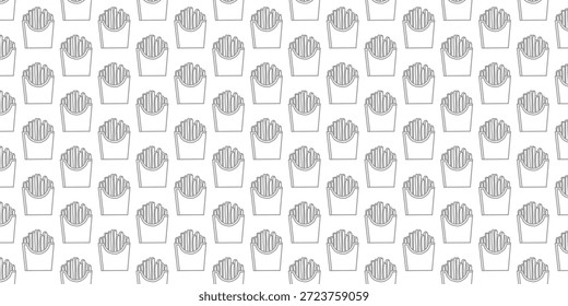 Un patrón divertido sin fisuras con papas fritas al estilo de dibujos animados, perfecto para envolver papel, estampados de tela, ropa para niños, ropa de cama y varios diseños decorativos.