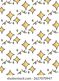 Playful seamless pattern featuring hand-drawn doodles. Perfect for stationery, textiles, digital backgrounds, and creative projects. Whimsical and fun design in a repeatable layout.