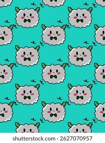 Playful seamless pattern featuring hand-drawn doodles. Perfect for stationery, textiles, digital backgrounds, and creative projects. Whimsical and fun design in a repeatable layout.