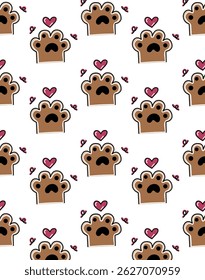 Playful seamless pattern featuring hand-drawn doodles. Perfect for stationery, textiles, digital backgrounds, and creative projects. Whimsical and fun design in a repeatable layout.