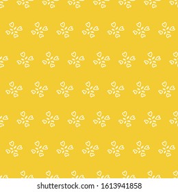 Playful seamless pattern with hand drawn flowers. Hand drawn background with flowers.