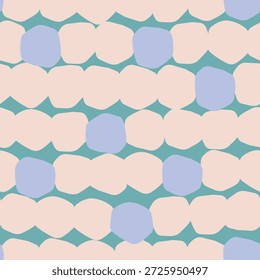 Patrón inconsútil juguetón con Formas orgánicas dibujadas a mano. Textura Abstractas con Formas atrevidas y color. Fondo decorativo moderno conveniente para la tela, la materia textil, la moda, el Fondo de pantalla, el papel de embalaje, el empaquetado, la papelería, los productos de los niños y los proyectos del diseño superficial. 