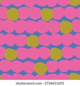 Playful Seamless Pattern with Hand-Drawn Organic Shapes. Abstract Texture with Bold Shapes and Color. Modern decorative background suitable for fabric, textile, fashion, wallpaper, wrapping paper, packaging, stationery, kids products and surface design projects. 