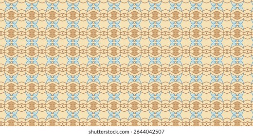 Playful seamless pattern with soft pastel tones and abstract figures, featuring beige and light blue hues. Perfect for children’s design, educational visuals, and cozy backgrounds.