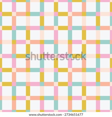 Playful seamless pattern with a vibrant checkered grid. Vibrant Checkered Grid Seamless Texture. Colorful Plaid Blocks Vector Background