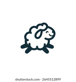 playful sheep animal pet farm logo vector illustration template design