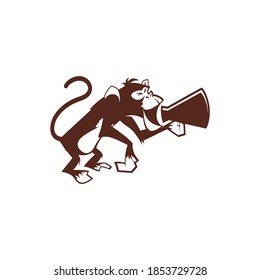 playful shouting ape cartoon mascot vector illustration