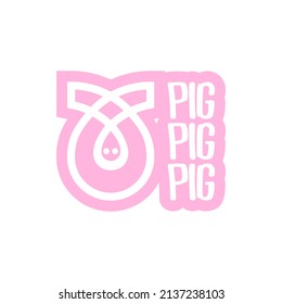 playful simple icon pig logo design