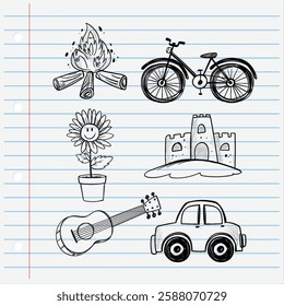 Playful sketches of everyday objects and nature