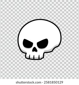 Playful skull emoji design, perfect for Halloween themes, edgy designs, or modern digital communication.