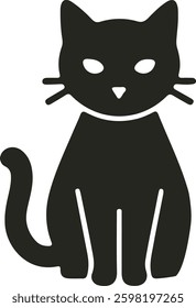 A playful and sleek cat vector design, featuring a minimalist silhouette with sharp lines and smooth curves, capturing the essence of a curious and agile feline.