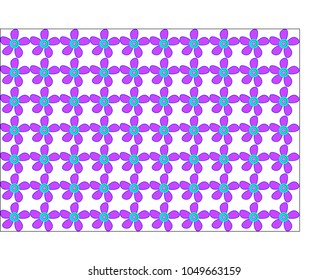 Playful small purple flowers with turquoise centers and transparent background seamless pattern