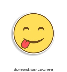 playful smile colored emoji sticker icon. Element of emoji for mobile concept and web apps illustration.