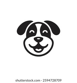 Playful Smile Dog Vector Logo,Friendly Pet Branding Icon
