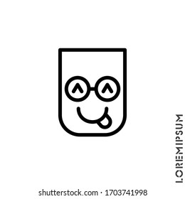 Playful smile icon. Simple thin line, outline vector of emotion icons for ui and ux, website or mobile application. isolated smile with tongue out icon