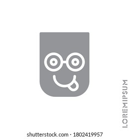 Playful smile icon. Simple vector of emoji icons for ui and ux, website or mobile application. isolated with tongue out icon. Gray on white background