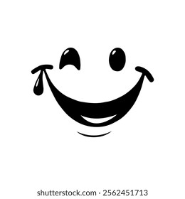 Playful smiley face expression vector graphics
