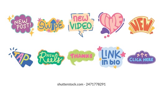 Playful Social Media Chat Bubble Set