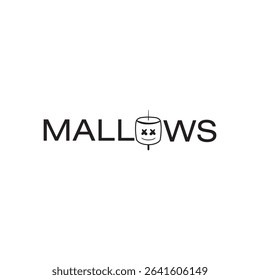 Playful and soft marshmallow logo design, ideal for sweet shops, dessert brands, or kids' products. Features fluffy shapes, pastel colors, and friendly typography to evoke sweetness, fun, and delight.