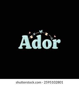 a playful and soft y logo for 'Ador,' an online baby shop