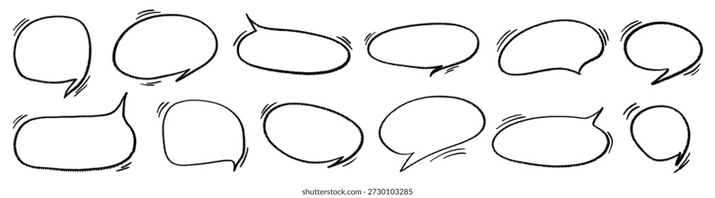 Playful speech bubble brings life to comic dialog with manga influence and manga mood. The bubble form supports clear speech in hand doodle boxes.
