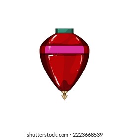 playful spinning top toy cartoon. playful spinning top toy sign. isolated symbol vector illustration